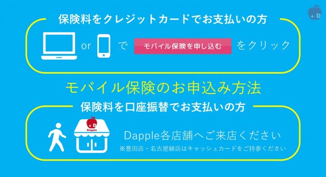 モバイル保険の申込み方法です。